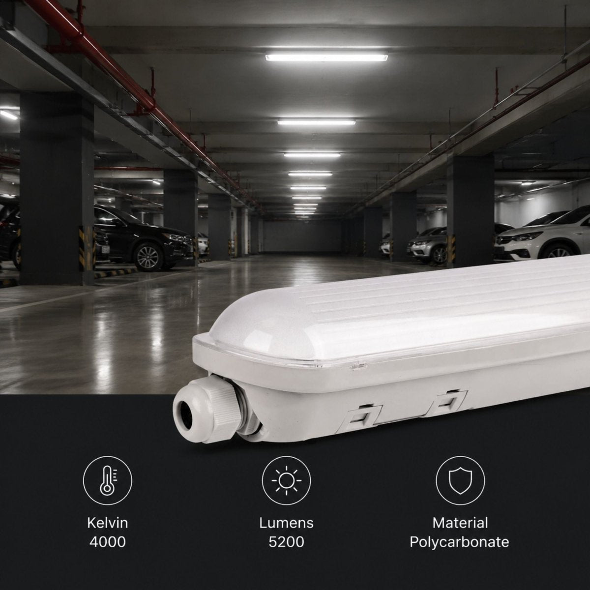 Pantalla estanca LED enlazable - 40W - 120cm - IP65 - Barcelona Led-