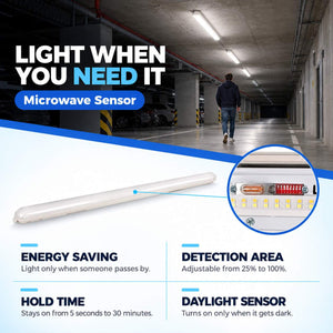 Pantalla estanca LED lineal conectable CCT con sensor de movimiento- 120cm - 40W - IP65 (7)