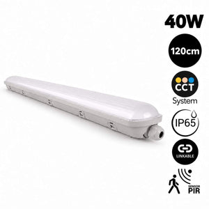 Pantalla estanca LED lineal conectable CCT con sensor de movimiento- 120cm - 40W - IP65