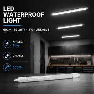 Pantalla estanca LED compacta - 18W - 110 lm/W - 60cm - ENLAZABLE - IP65 (4)