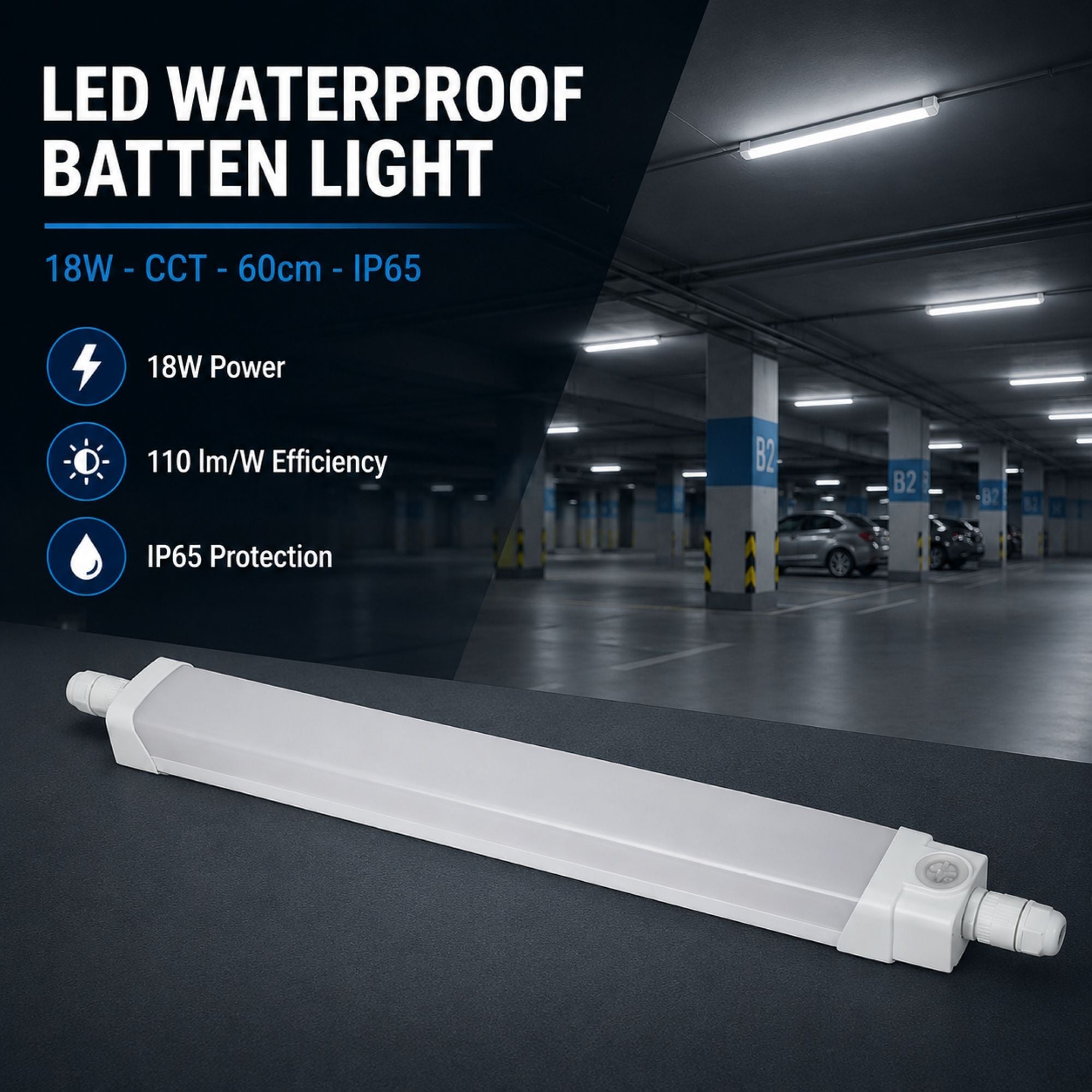Pantalla estanca LED - 18W - CCT - 60cm - IP65 (5)
