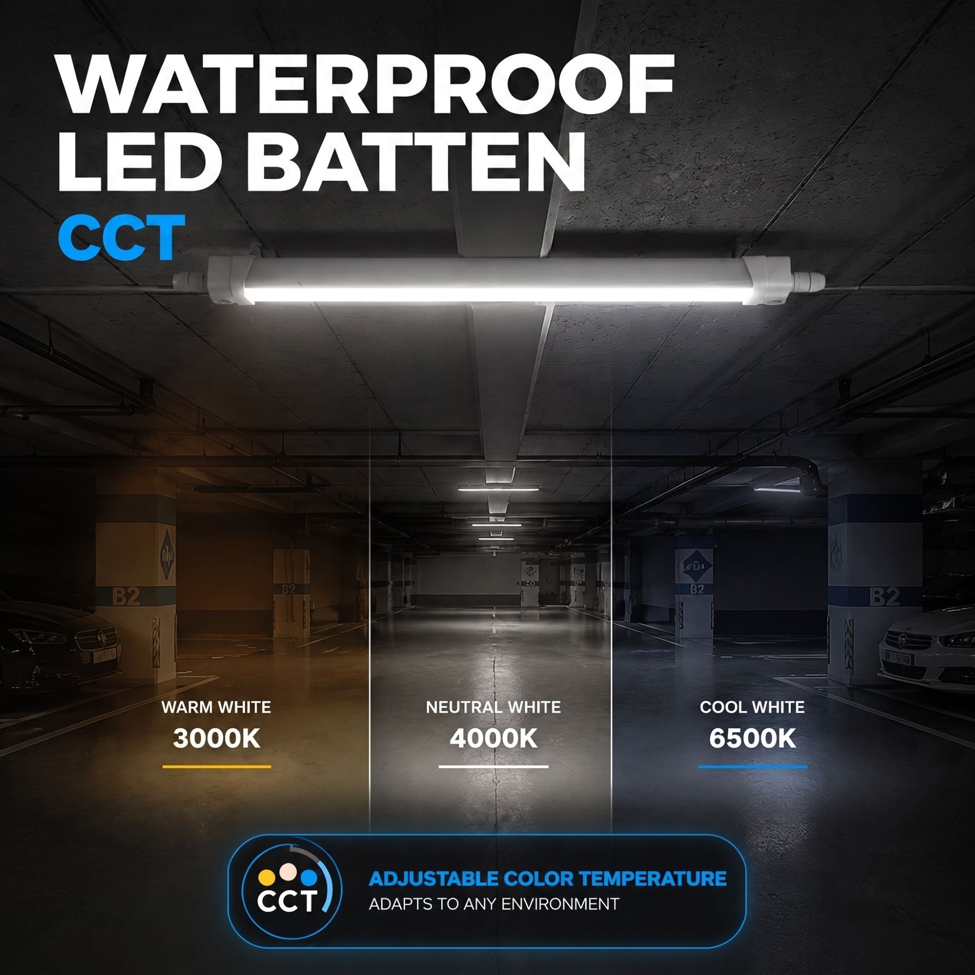 Pantalla estanca LED - 18W - CCT - 60cm - IP65 (2)