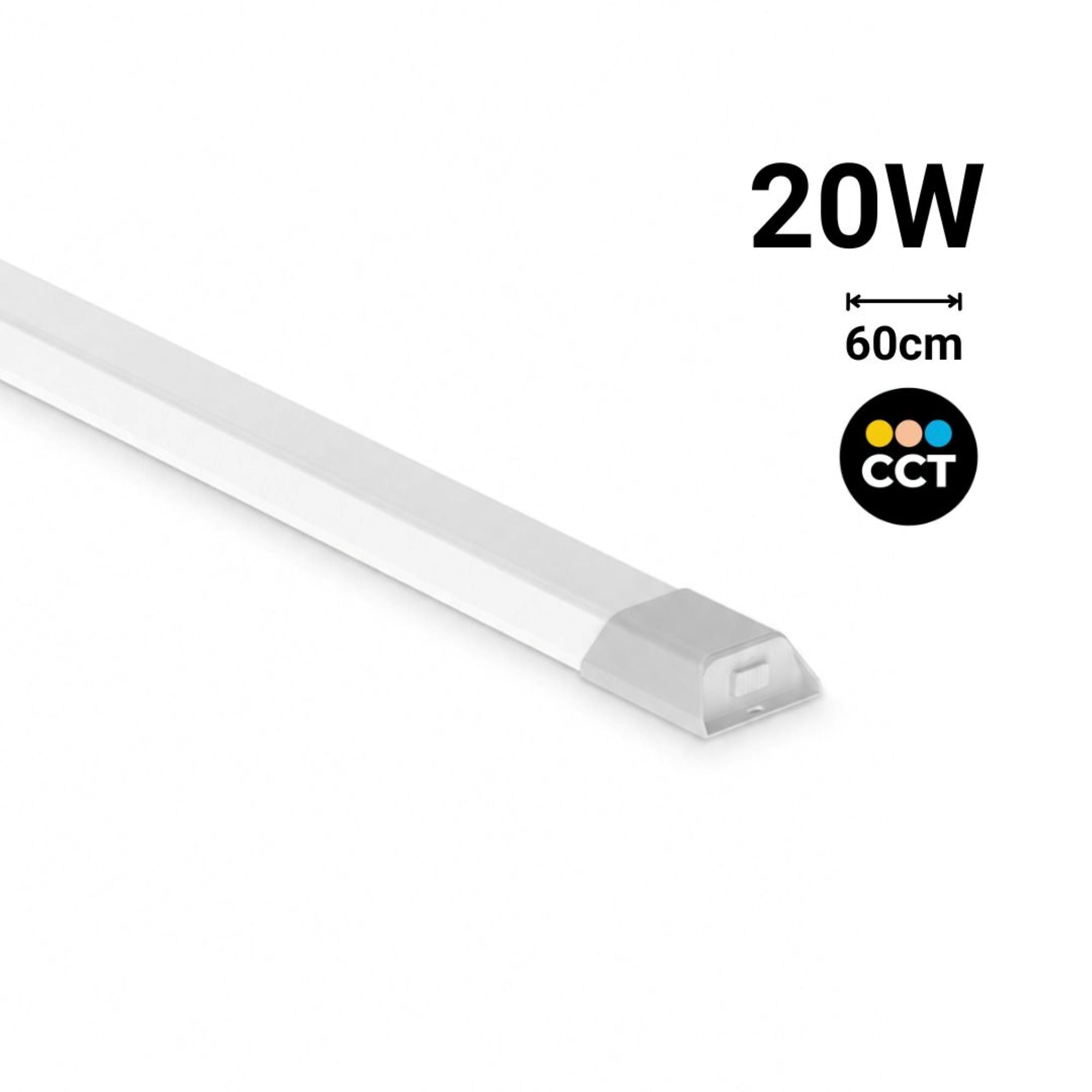 Luminaria lineal LED con caja de empalme - 3CCT - 20W - 60cm