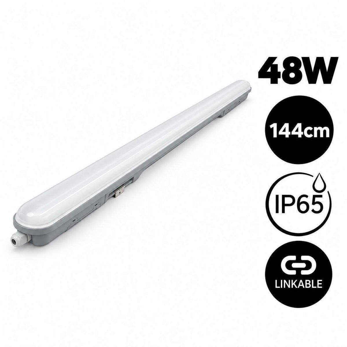 Pantalla estanca LED lineal enlazable 48W  - 150cm - IP65