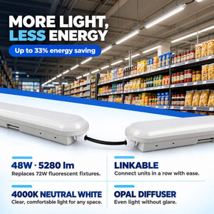 Pantalla estanca LED lineal enlazable 48W  - 150cm - IP65 (14)