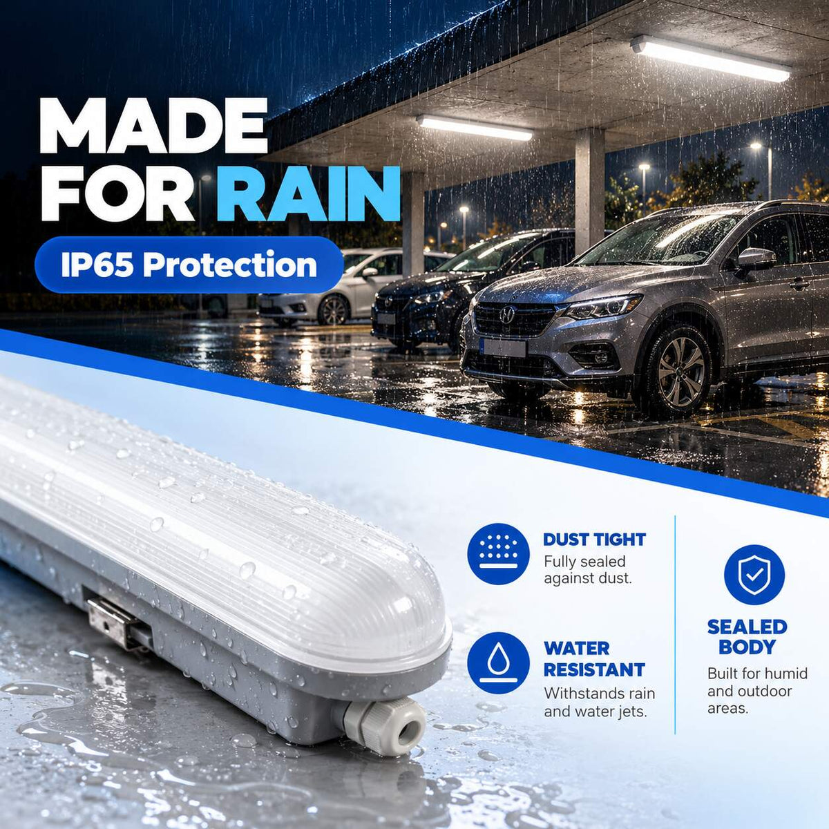 Pantalla estanca LED lineal enlazable 48W  - 150cm - IP65 (5)