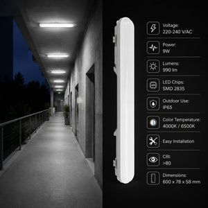 Pantalla estanca LED lineal enlazable 9W - 60cm - IP65 - 4000K (16)