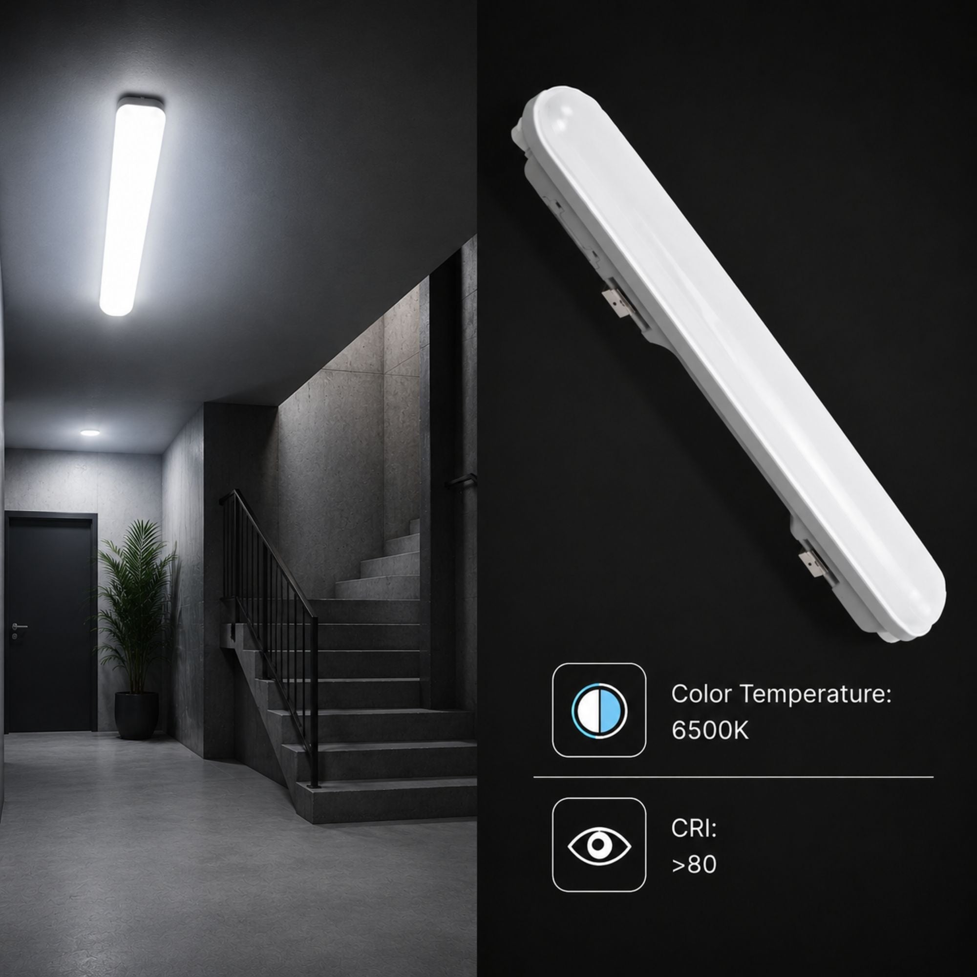 Pantalla estanca LED lineal enlazable 9W - 60cm - IP65 - 4000K (9)