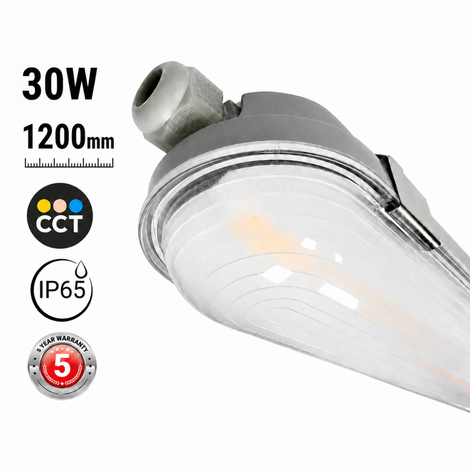 Pantalla estanca LED enlazable - CCT - 120cm - 30W - Driver STARSENSE - IP65