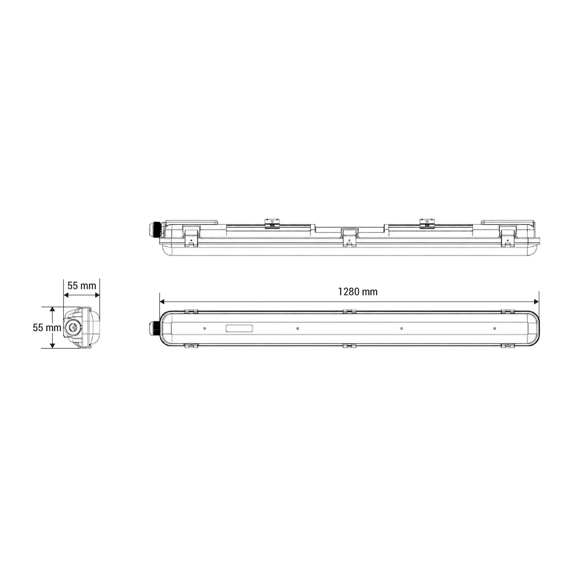 Pantalla estanca para 1 tubo LED - 120cm - IP65 (8)