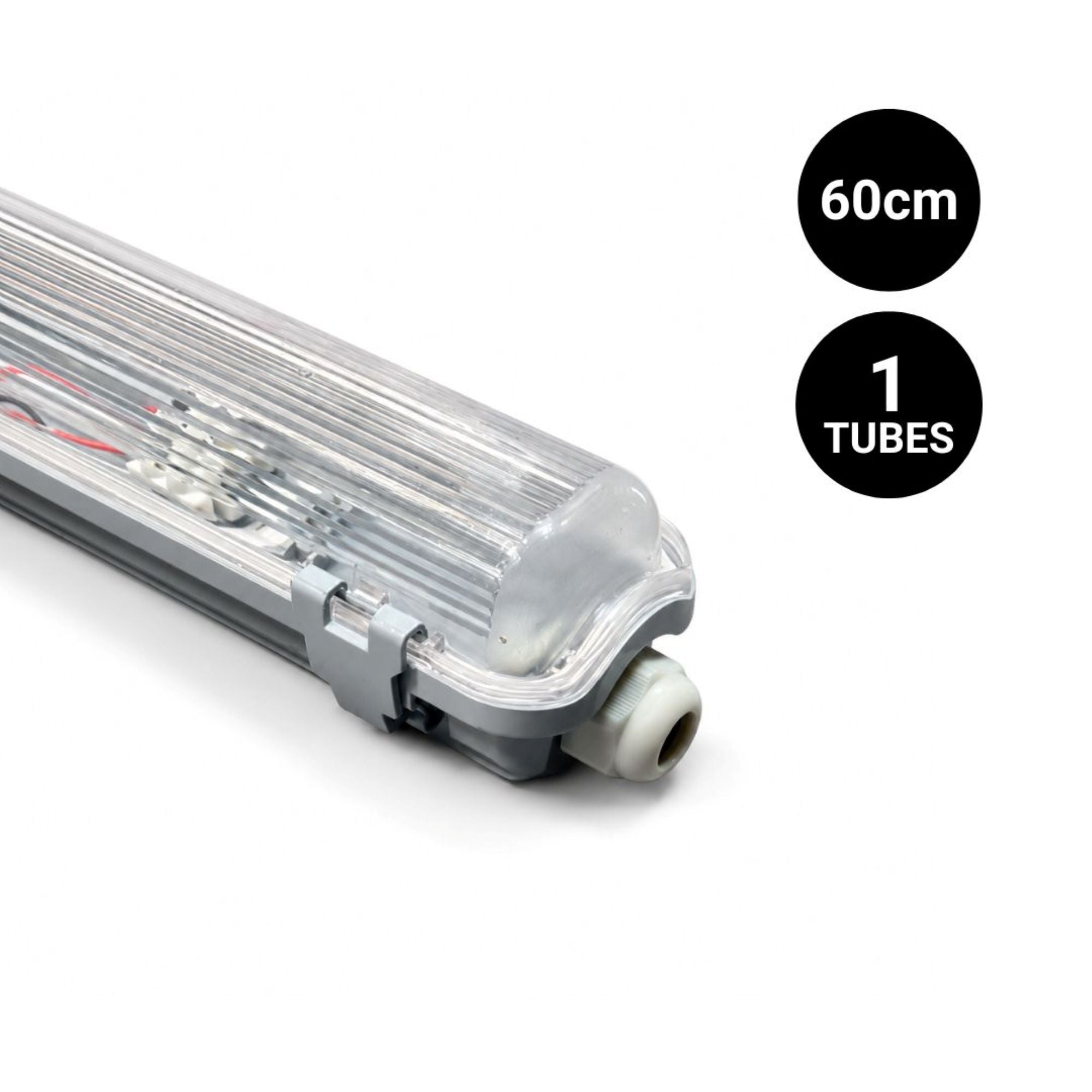 Pantalla estanca para 1 tubo LED - 60cm - IP65