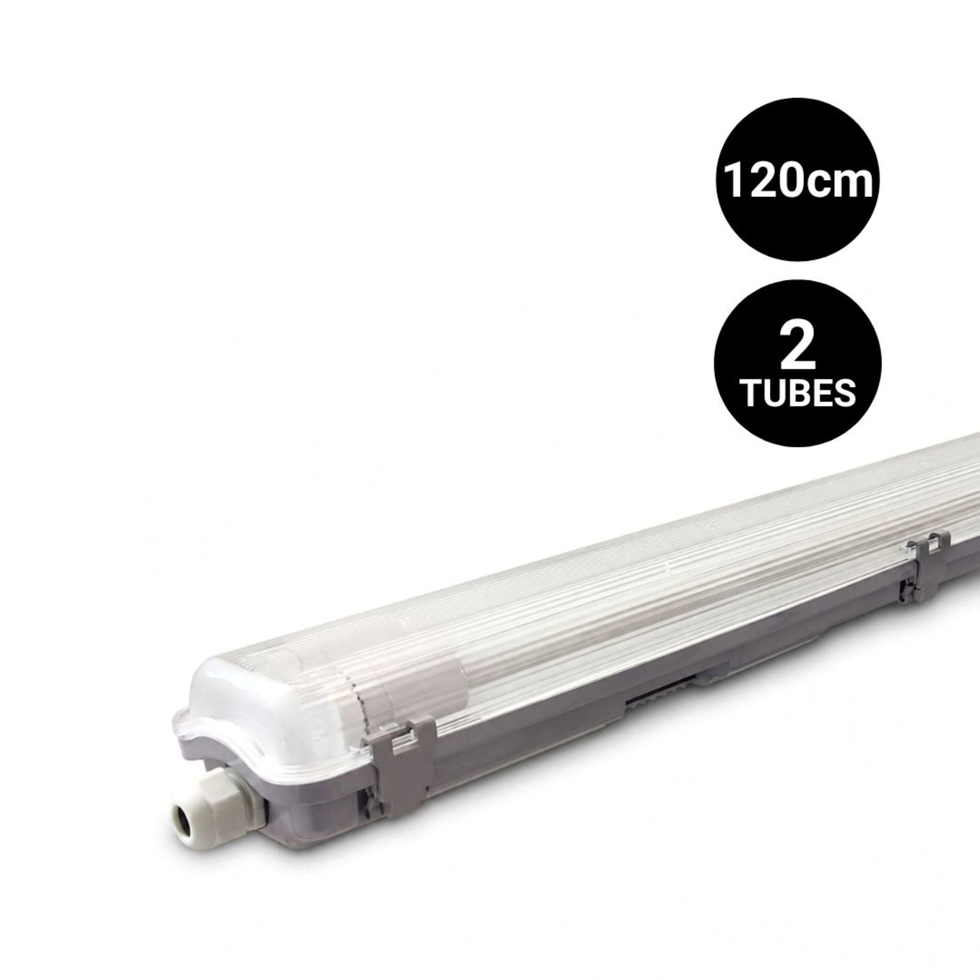 Pantalla estanca para 2 tubos LED - 120cm - IP65