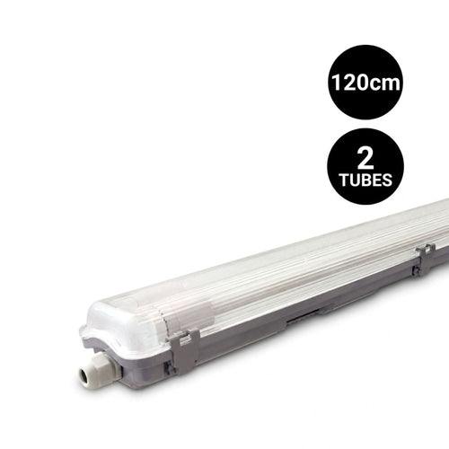 Plafonnier étanche pour 2 tubes LED - 120 cm - IP65