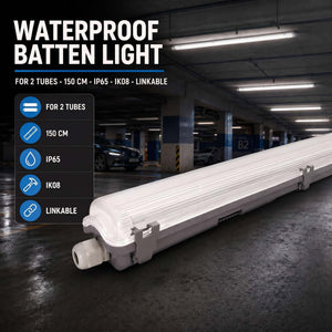 Pantalla estanca para 2 tubos LED - 150cm - IP65 (3)