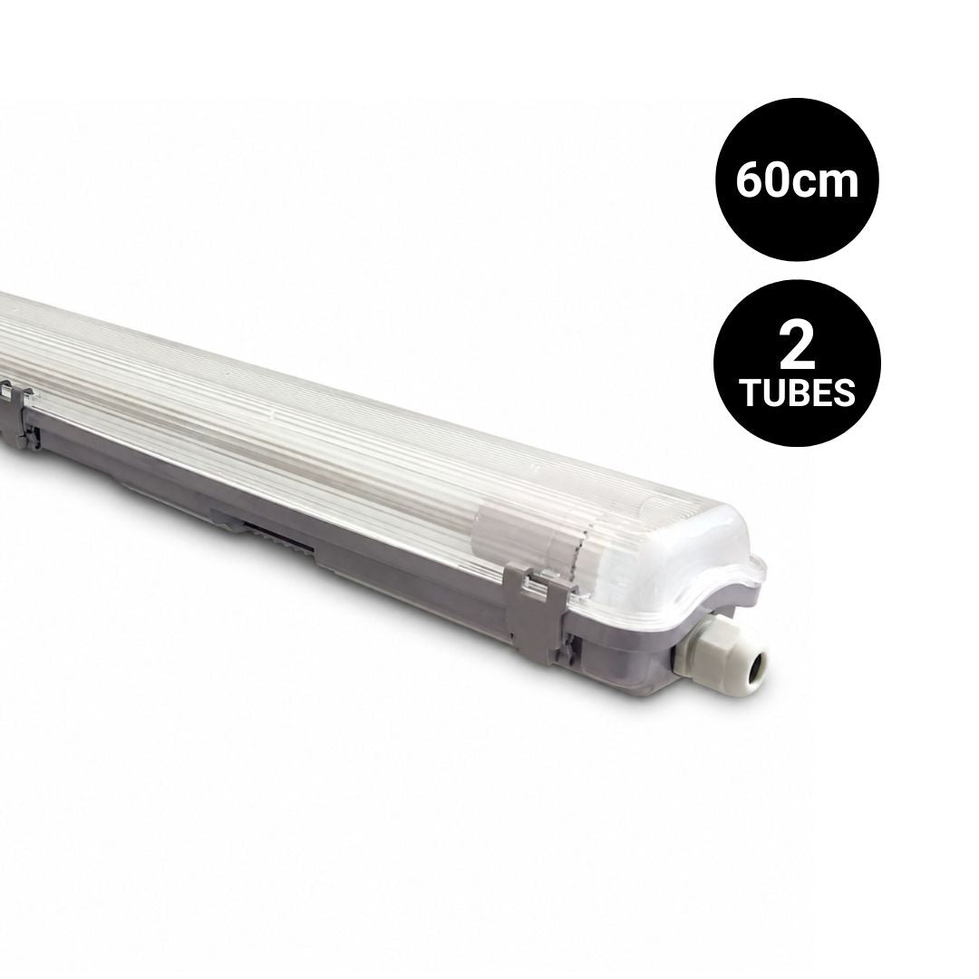 Pantalla estanca para 2 tubos LED - 60cm - IP65