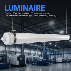 Luminaria estanca tubular para uso industrial - 120cm - 30W - IP65 - IK10 (2)