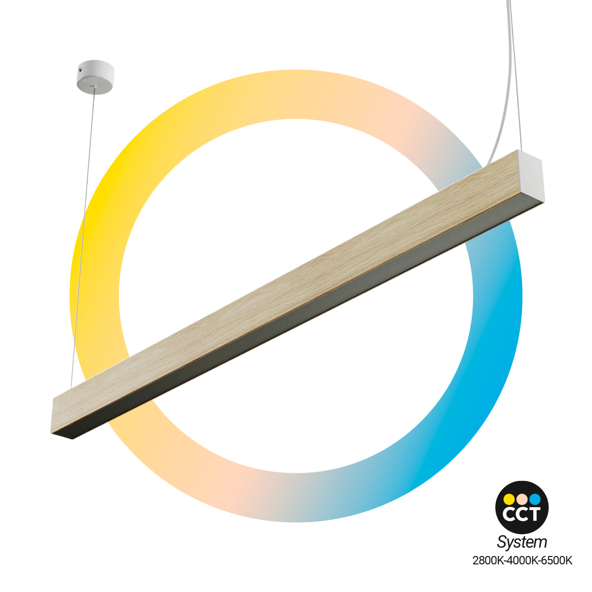 Lámpara lineal LED DOB CCT - 60W - 180cm - 120lm/W - PVC - Suspensión (7)