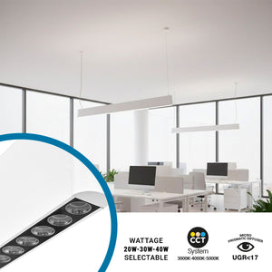 Luminaria lineal LED CCT - Bidireccional - Suspensión - Potencia ajustable 20W/30W/40W - 120cm - UGR 17 (2)
