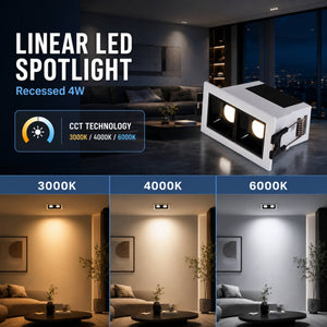Foco lineal LED empotrable 4W - CCT - UGR18 - CRI90 - IP20 (6)