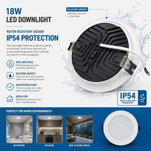 Downlight LED circular empotrable - CCT - 18W - Corte Ø 150 mm - IP54 (6)