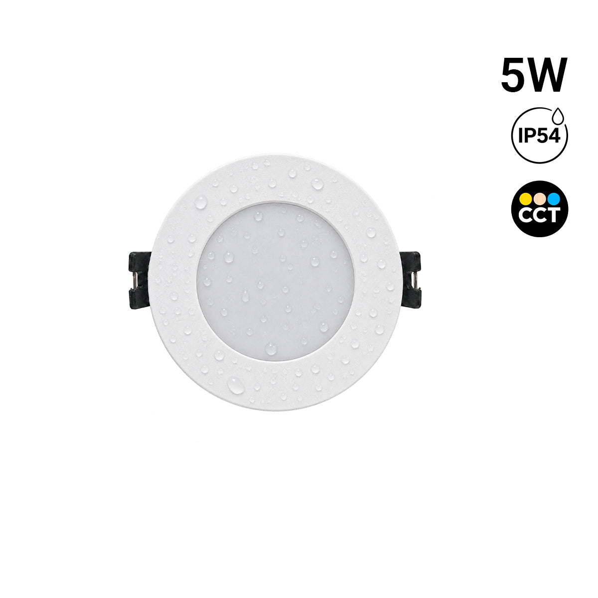 Downlight LED circular empotrable - CCT - 5W - Corte Ø 75 mm - IP54