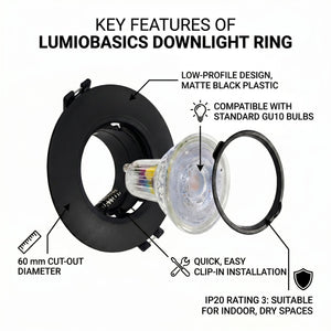 Aro downlight circular para bombilla GU10 / MR16 - Bajo UGR - Corte Ø60 mm (19)