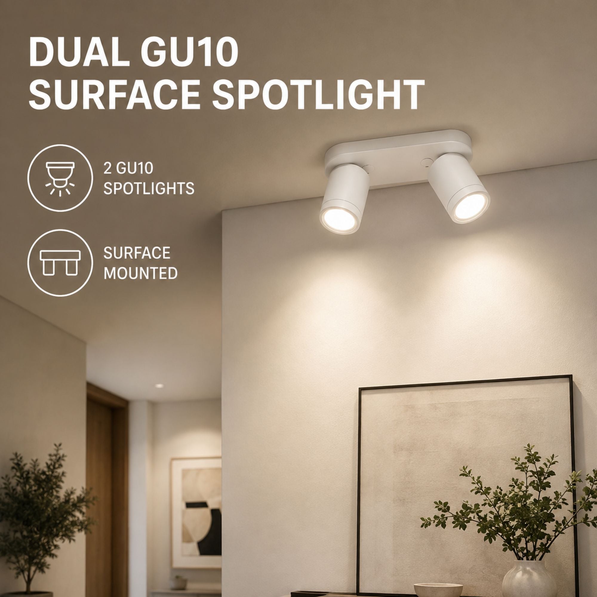 Aplique de techo orientable - 2 x GU10 - Bajo UGR (20)