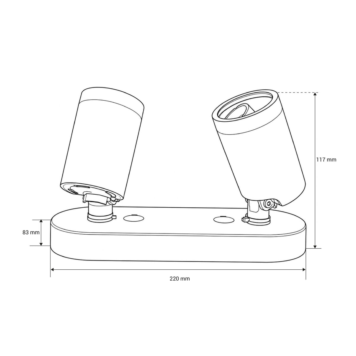 Aplique de techo orientable - 2 x GU10 - Bajo UGR (22)