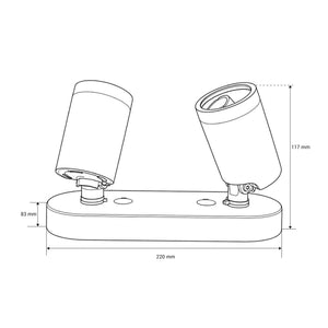 Aplique de techo orientable - 2 x GU10 - Bajo UGR (22)