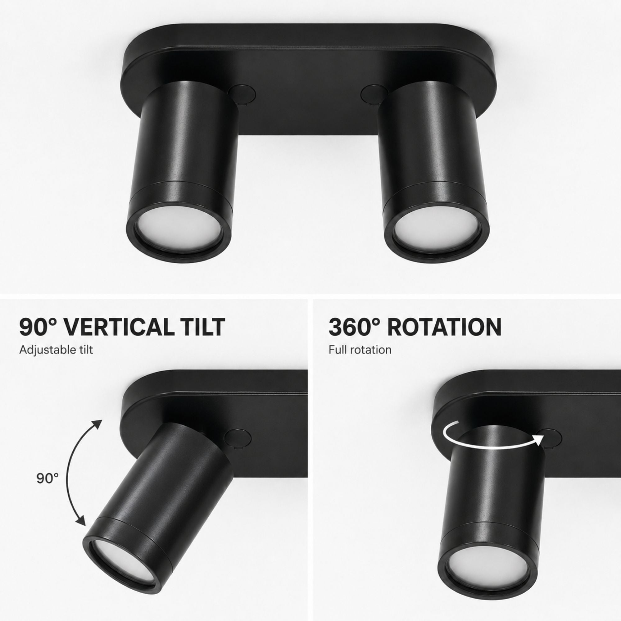 Aplique de techo orientable - 2 x GU10 - Bajo UGR (5)