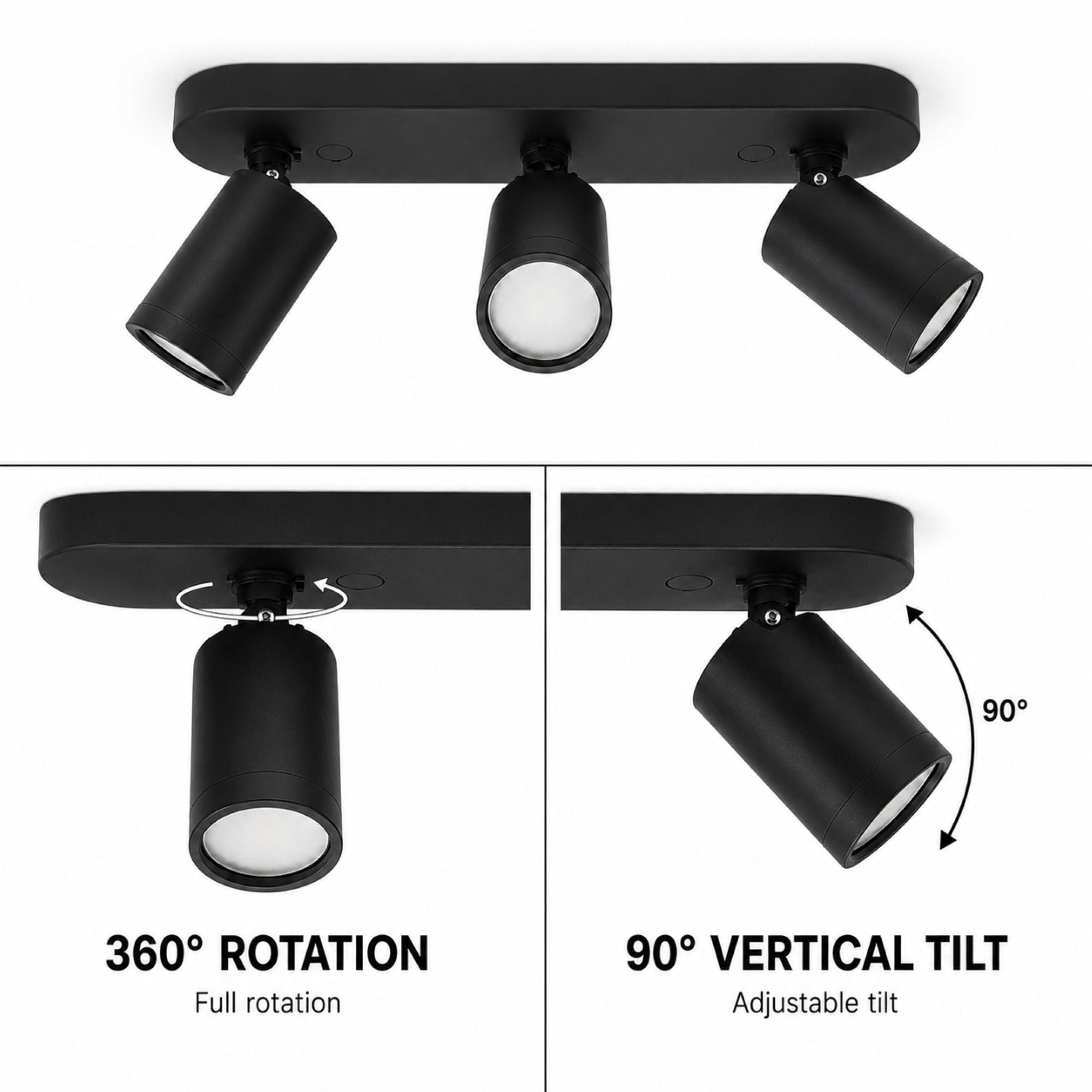 Aplique de techo orientable - 3 x GU10 - Bajo UGR (10)