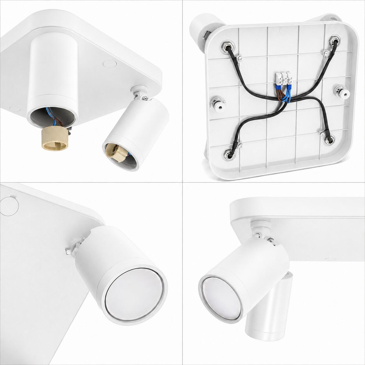 Aplique de techo cuadrado orientable - 4 x GU10 - Bajo UGR (16)