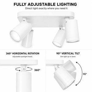 Aplique de techo cuadrado orientable - 4 x GU10 - Bajo UGR (14)