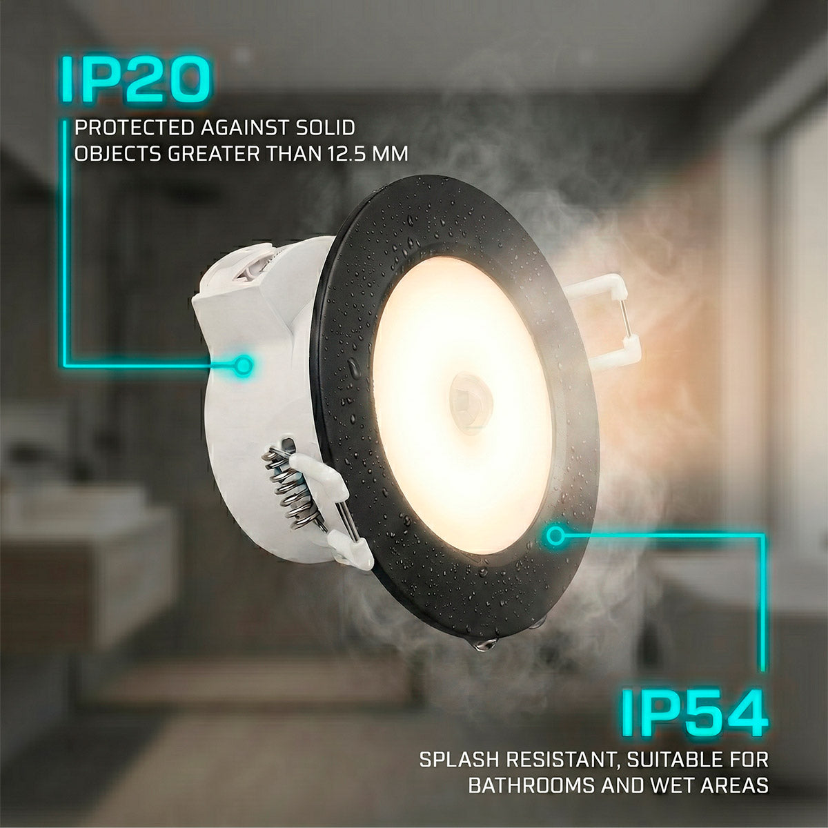 Aro empotrable para downlight BD35 - Negro - IP54 (3)