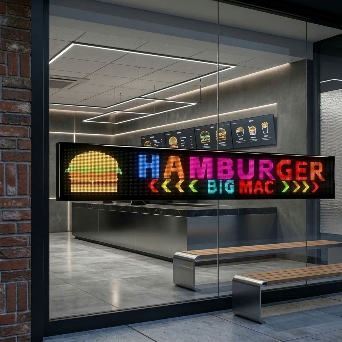 Display LED flexible programable - 192 x 28 cm - USB + Bluetooth + mando a distancia - Barcelona Led-Signage