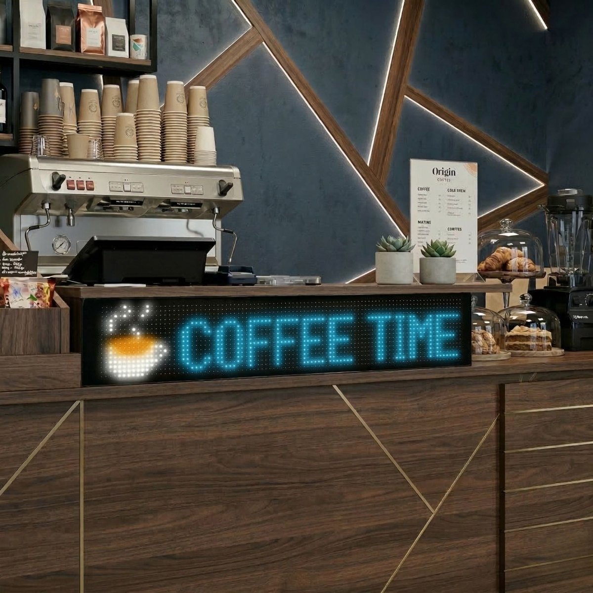Display LED flexible programable - 89 x 19 cm - USB + Bluetooth + mando a distancia - Barcelona Led-Signage