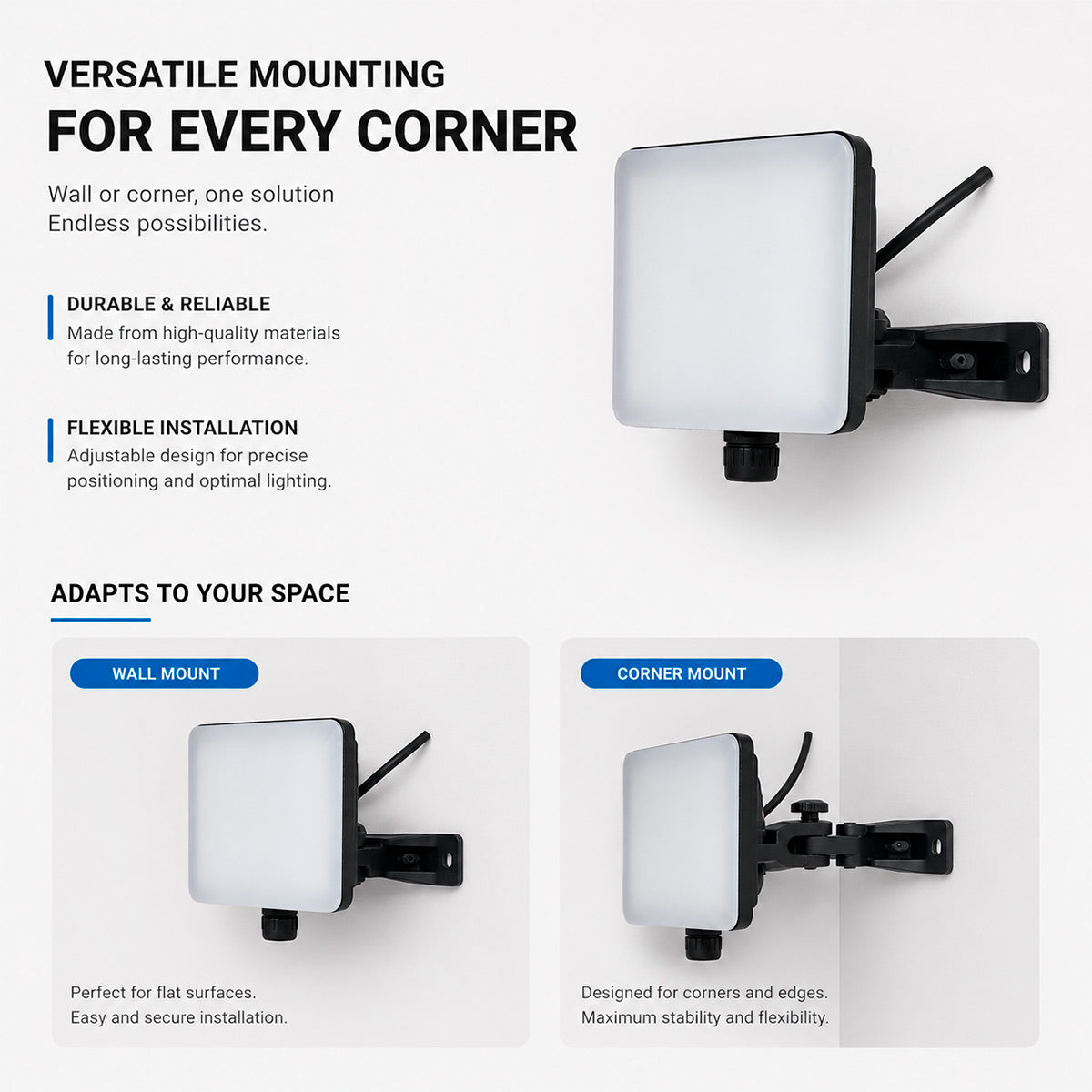 Proyector LED de exterior - 10W - 100 lm/W - Sensor Series - Negro - IP65 (10)