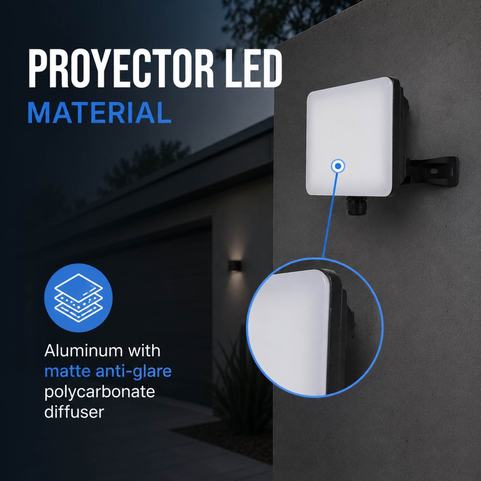 Proyector LED de exterior - 20W - 100 lm/W - Sensor Series - Negro - IP65 (1)