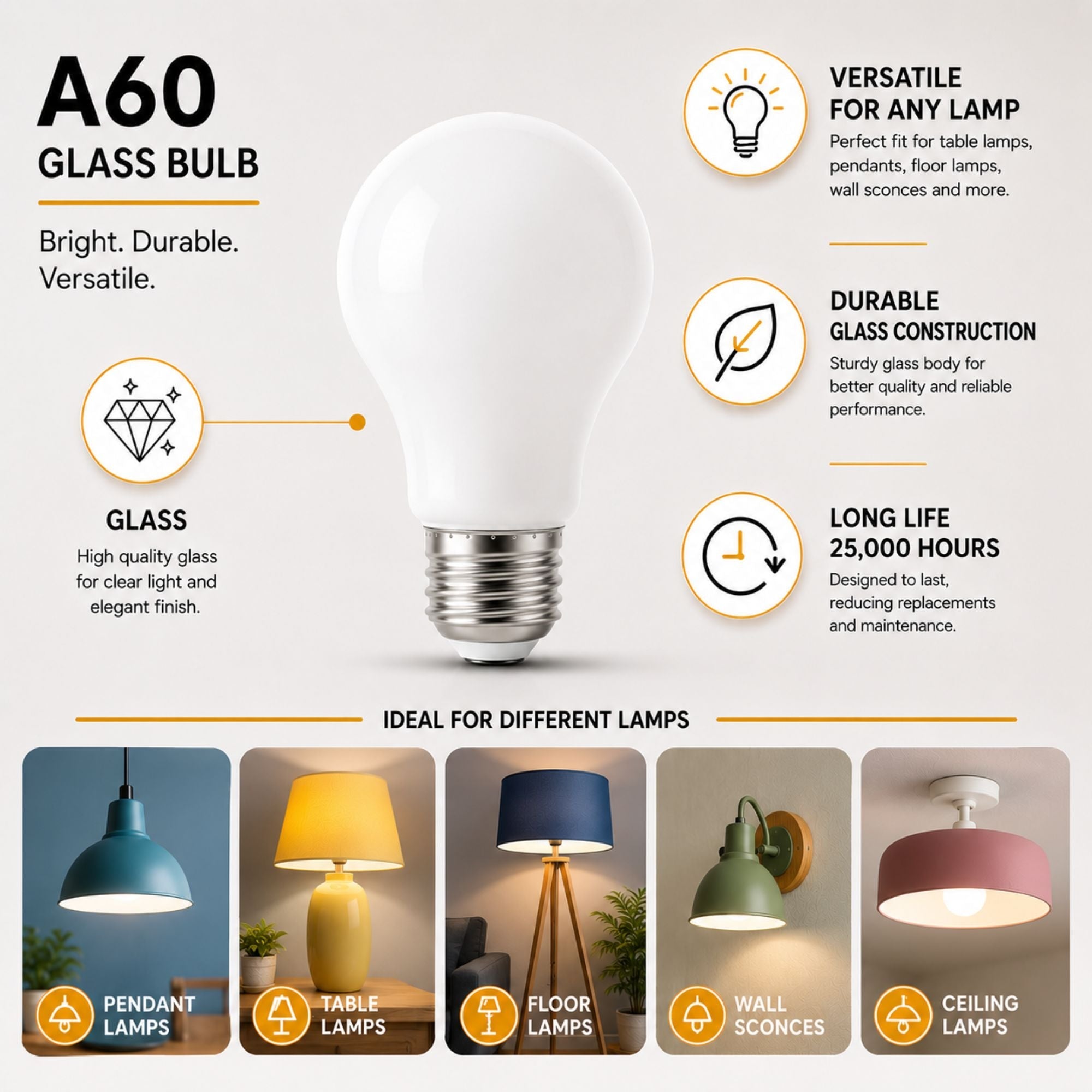 Bombilla LED decorativa "Milky" - Regulable - E27 A60 - 8W - 3000K - 810lm (2)