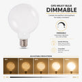 Ampoule LED décorative « Milky » - Dimmable - Culot E27 G95 - 6 W - 3000 K - 530 lm 3