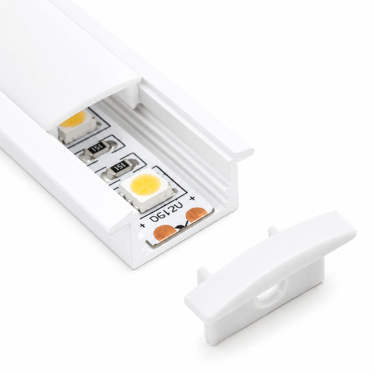 Perfil de aluminio empotrable 23x8mm para tira LED - Barcelona Led-