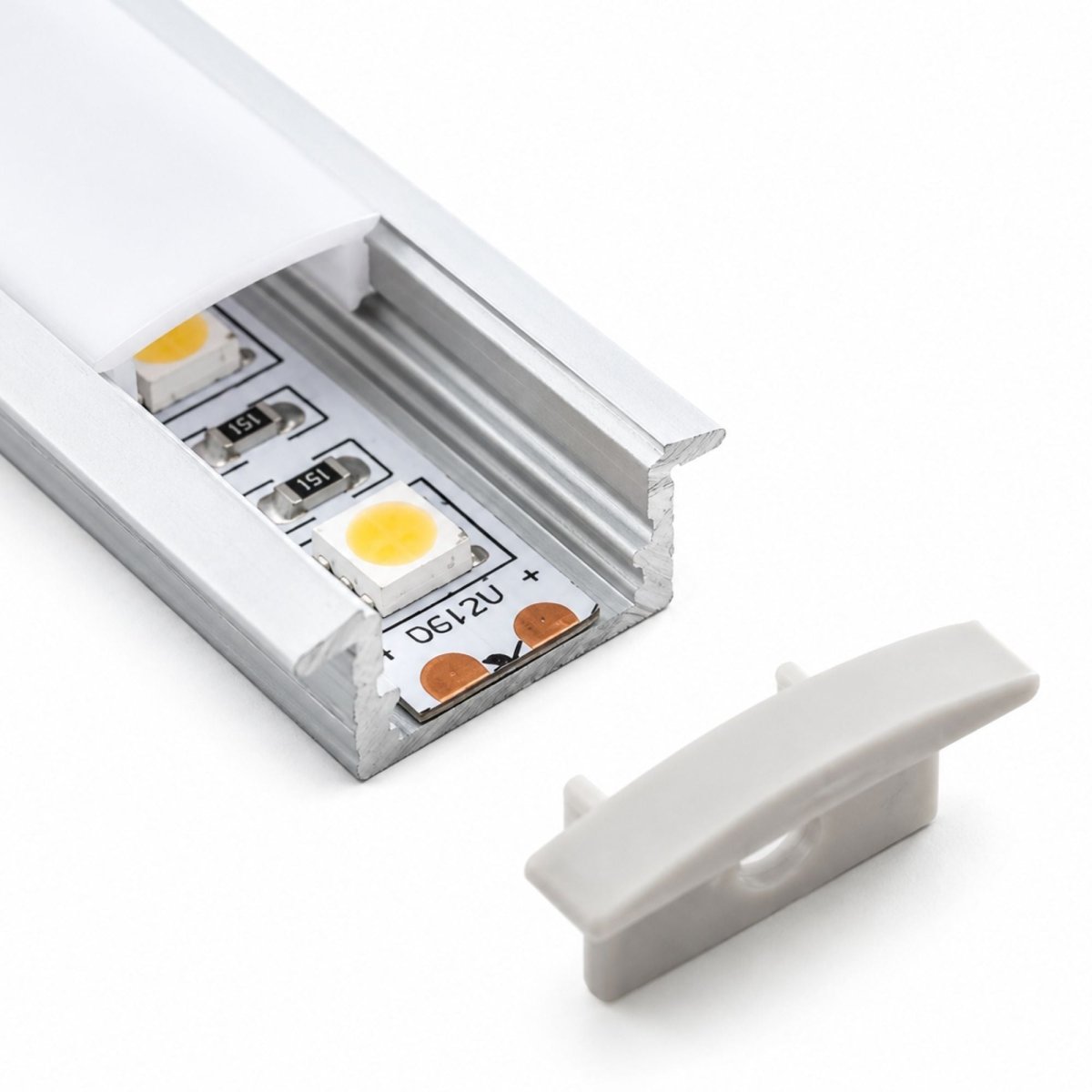 Perfil de aluminio empotrable 23x8mm para tira LED - Barcelona Led-