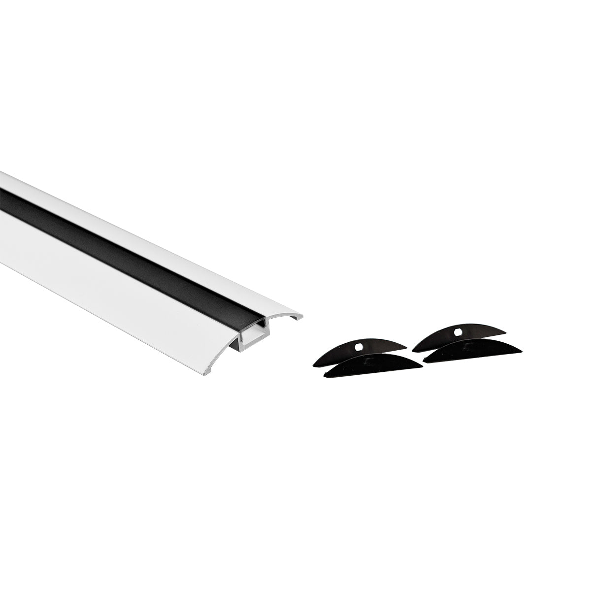 Perfil de aluminio para tira LED - Media luna - Kit completo - 58x9mm - 2 metros (4)