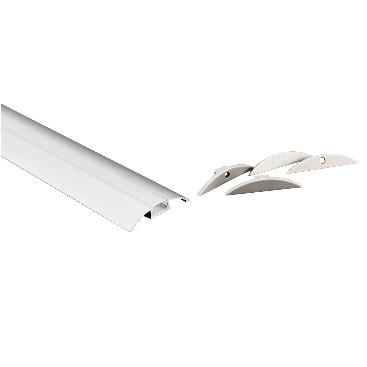 Perfil de aluminio para tira LED - Media luna - Kit completo - 58x9mm - 2 metros (13)