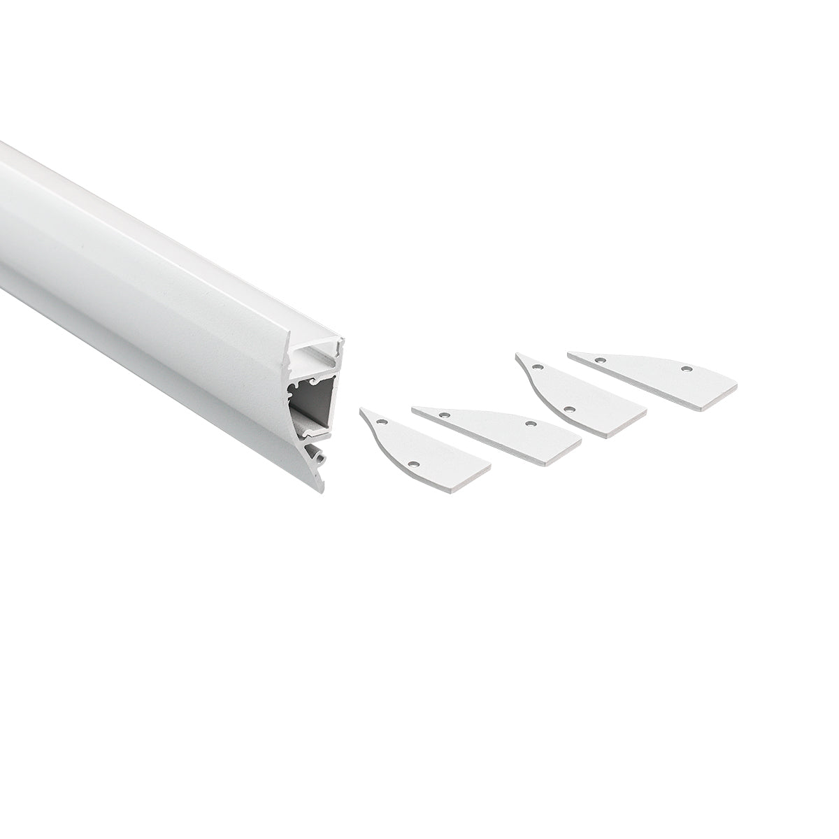 Perfil de aluminio para tira LED - Bañador de pared - Kit completo - 18x44mm - 2 metros (1)