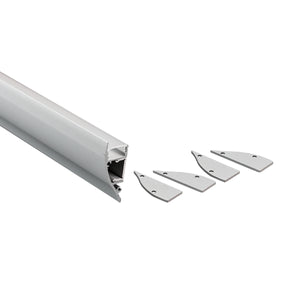 Perfil de aluminio para tira LED - Bañador de pared - Kit completo - 18x44mm - 2 metros (7)
