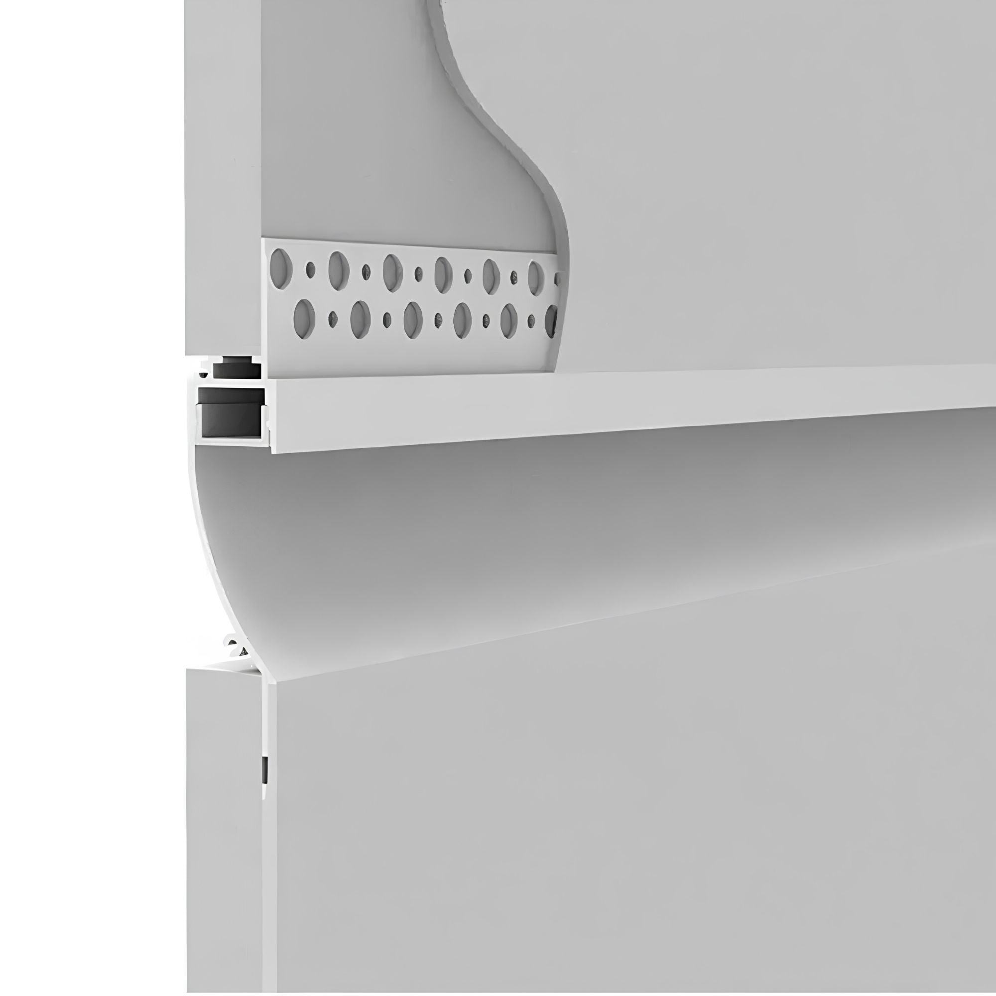 Perfil tira LED integración / trimless - 18x15mm - Con difusor - 2 metros (2)