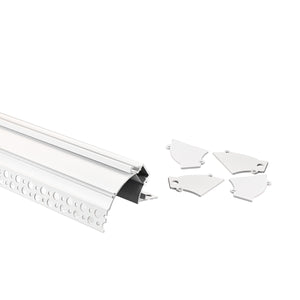 Perfil tira LED integración / trimless de esquina - Efecto bañador - 59 x 72mm - Kit completo - 2 metros (1)