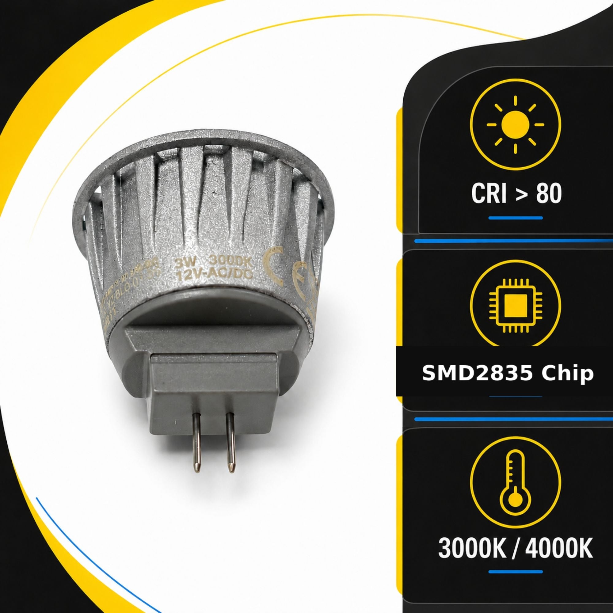 Bombilla LED MR11 G4 - 3W - 45º -  12V-AC/DC (3)