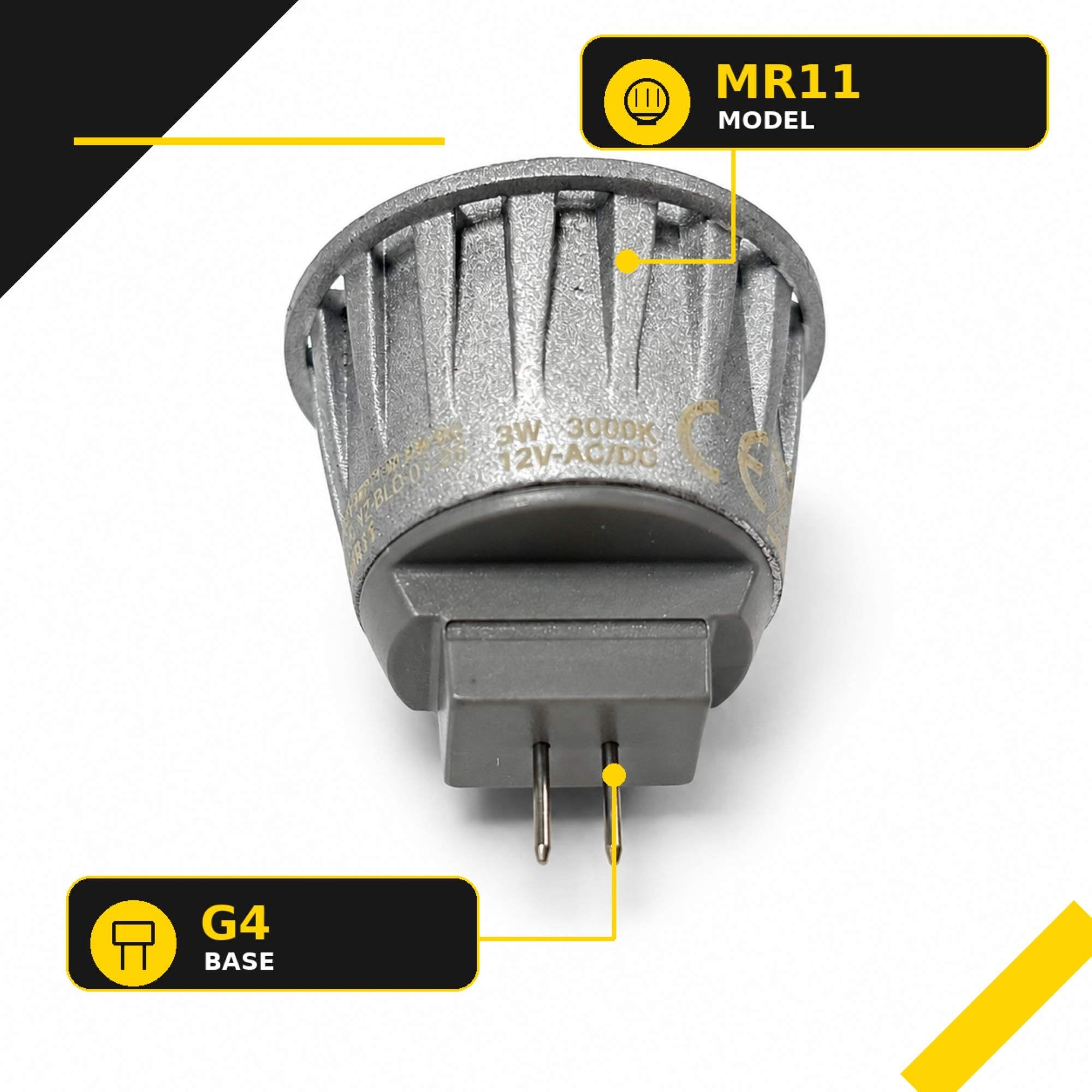 Bombilla LED MR11 G4 - 3W - 45º -  12V-AC/DC (4)